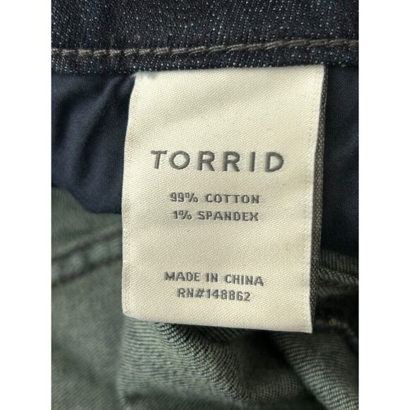 Torrid Jeans Womens Size 18 Boyfriend Dark Wash Cuffed Mid Rise Stretch Denim - Picture 8 of 14